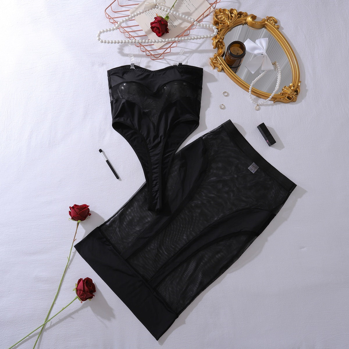 Sheer Mesh Bodycon Lingerie Set
