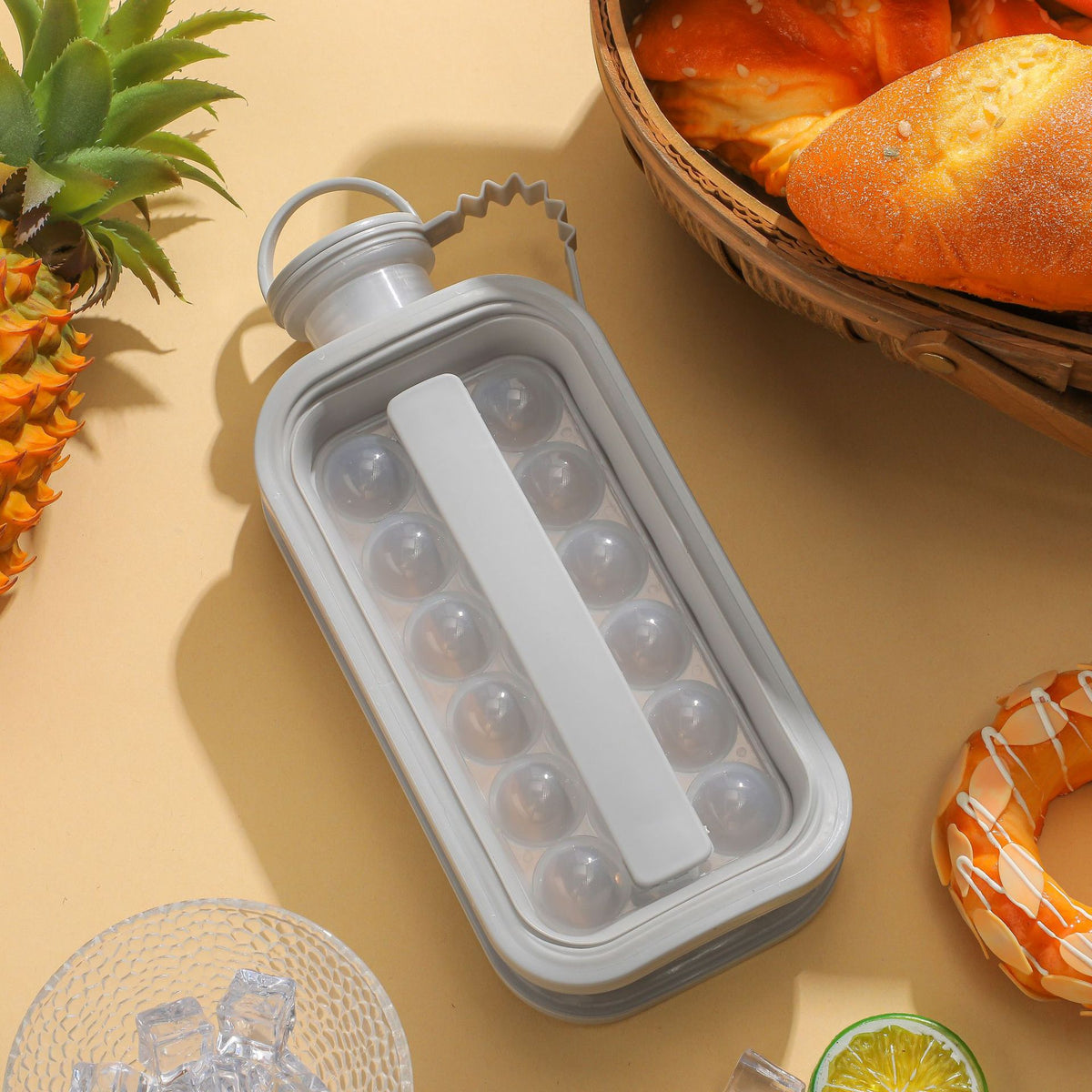 Portable Silicone Ice Hockey Mold with Water Pot