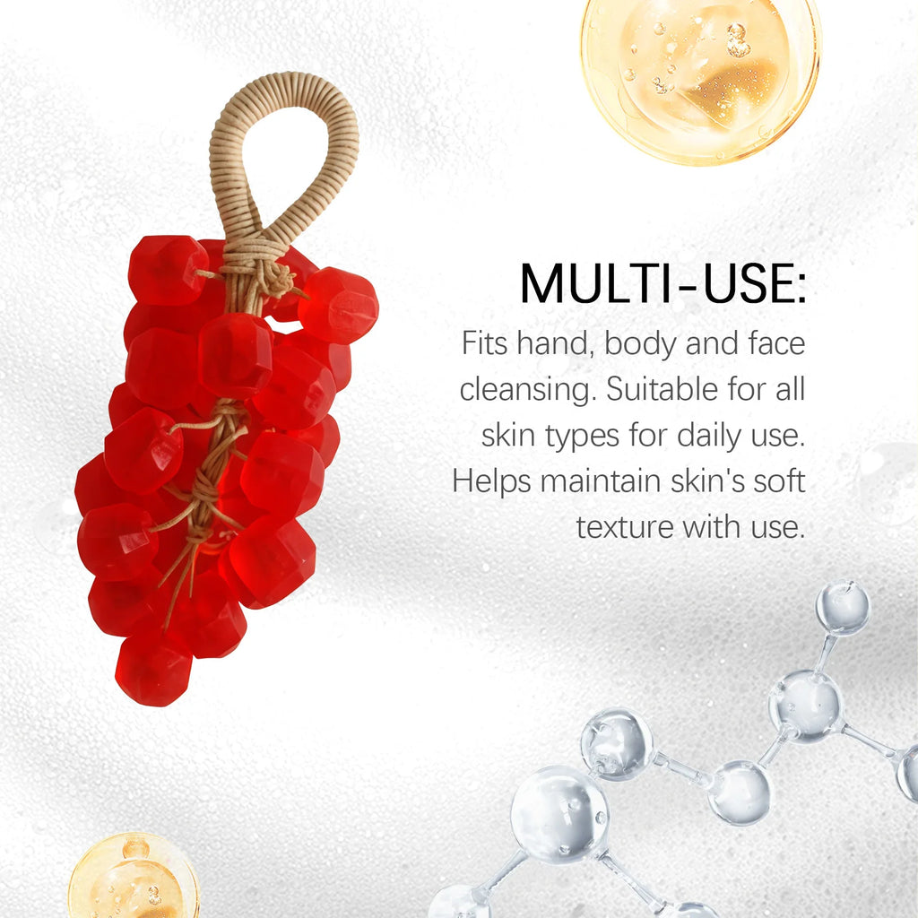 Grape Handmade Soap Facial Body Cleaning Exfoliation Brighten Moisturizing Skin Fruity Fragrance Creative DIY Crystal Grape Soap