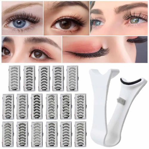 3D Magnetic Eyelashes Kit – Reusable Handmade False Lashes with 5 Magnets & Tweezers