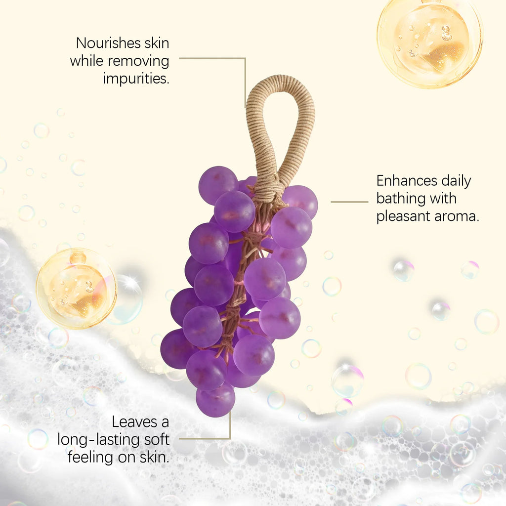 Grape Handmade Soap Facial Body Cleaning Exfoliation Brighten Moisturizing Skin Fruity Fragrance Creative DIY Crystal Grape Soap