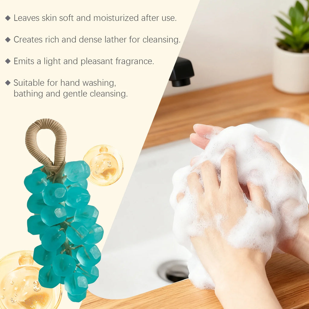 Grape Handmade Soap Facial Body Cleaning Exfoliation Brighten Moisturizing Skin Fruity Fragrance Creative DIY Crystal Grape Soap