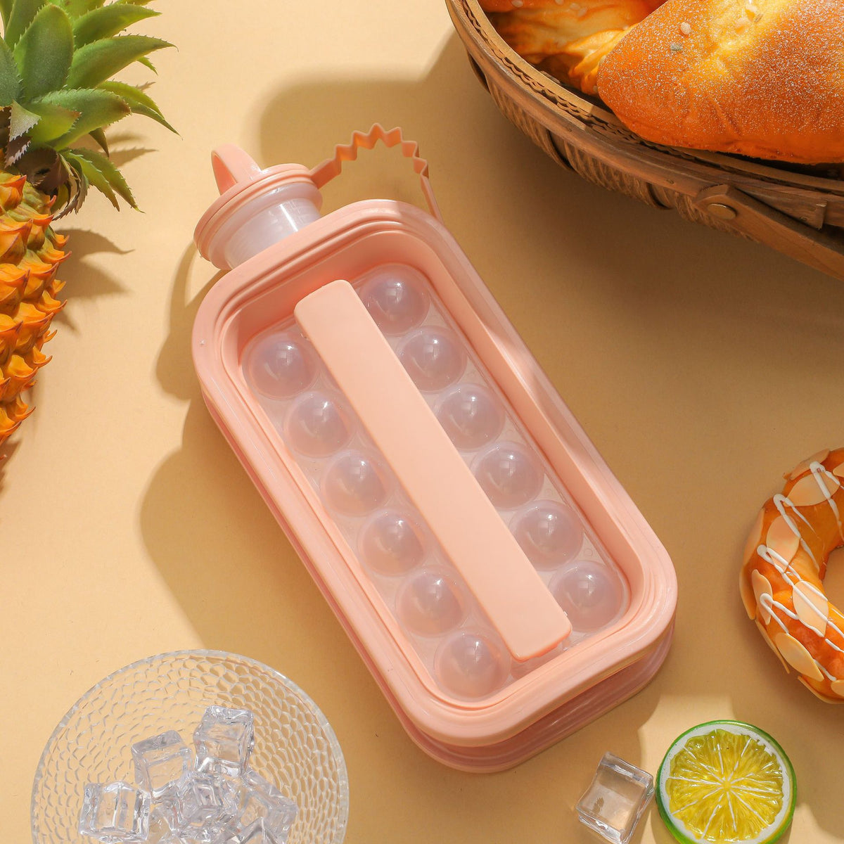 Portable Silicone Ice Hockey Mold with Water Pot