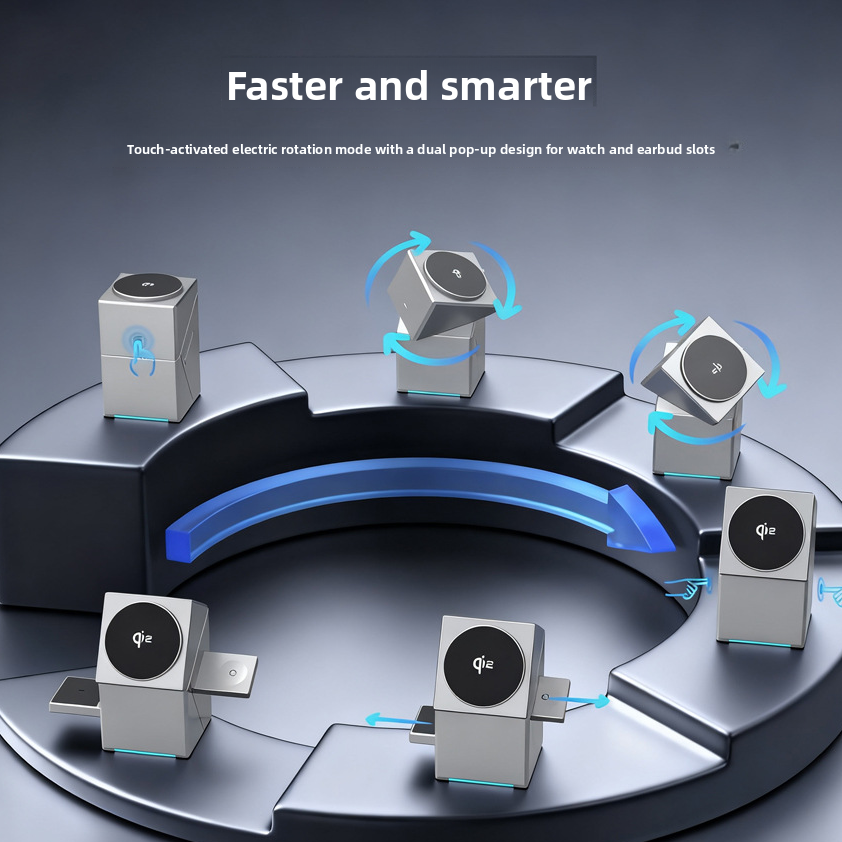 Rotating 3-in-1 Wireless Charger